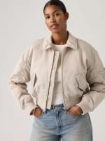 Bowie Cropped Bomber Jacket