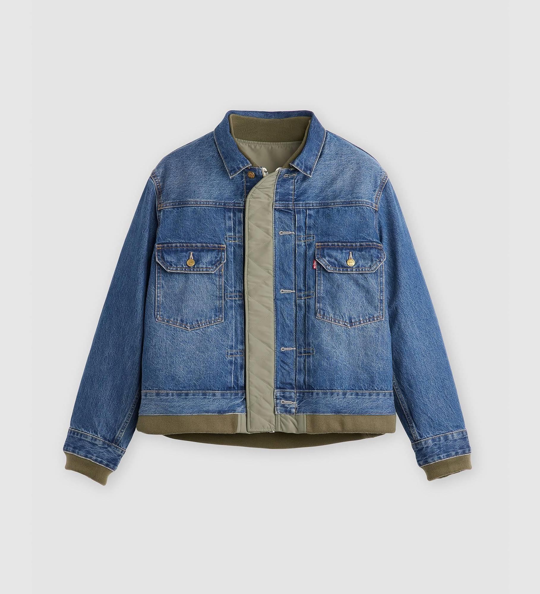 【LEVI'S x SACAI】Denim Nylon Reversible Blouson Blue Khaki Levi's® x sacai Denim x Nylon Twill Reversible Blouson Blue
