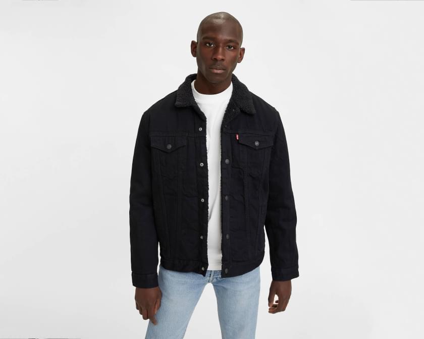 black sherpa levi's jacket
