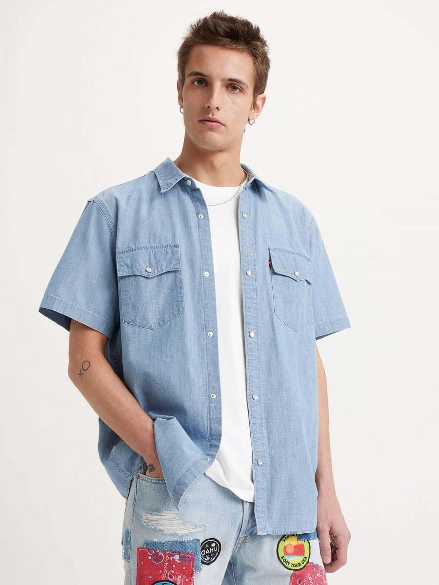 Buy Levis Mens Short Sleeve Relaxed Fit Western Shirt