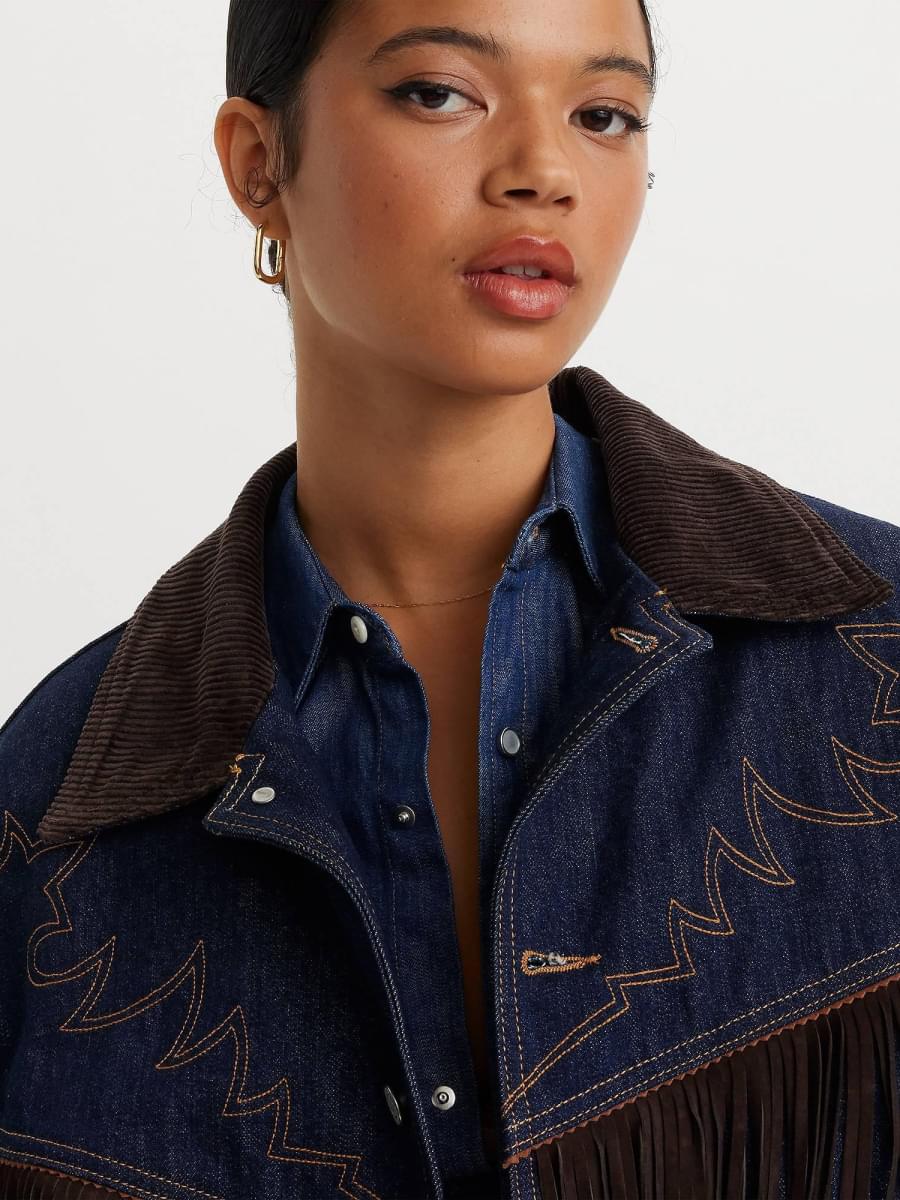 levis fringe denim jacket