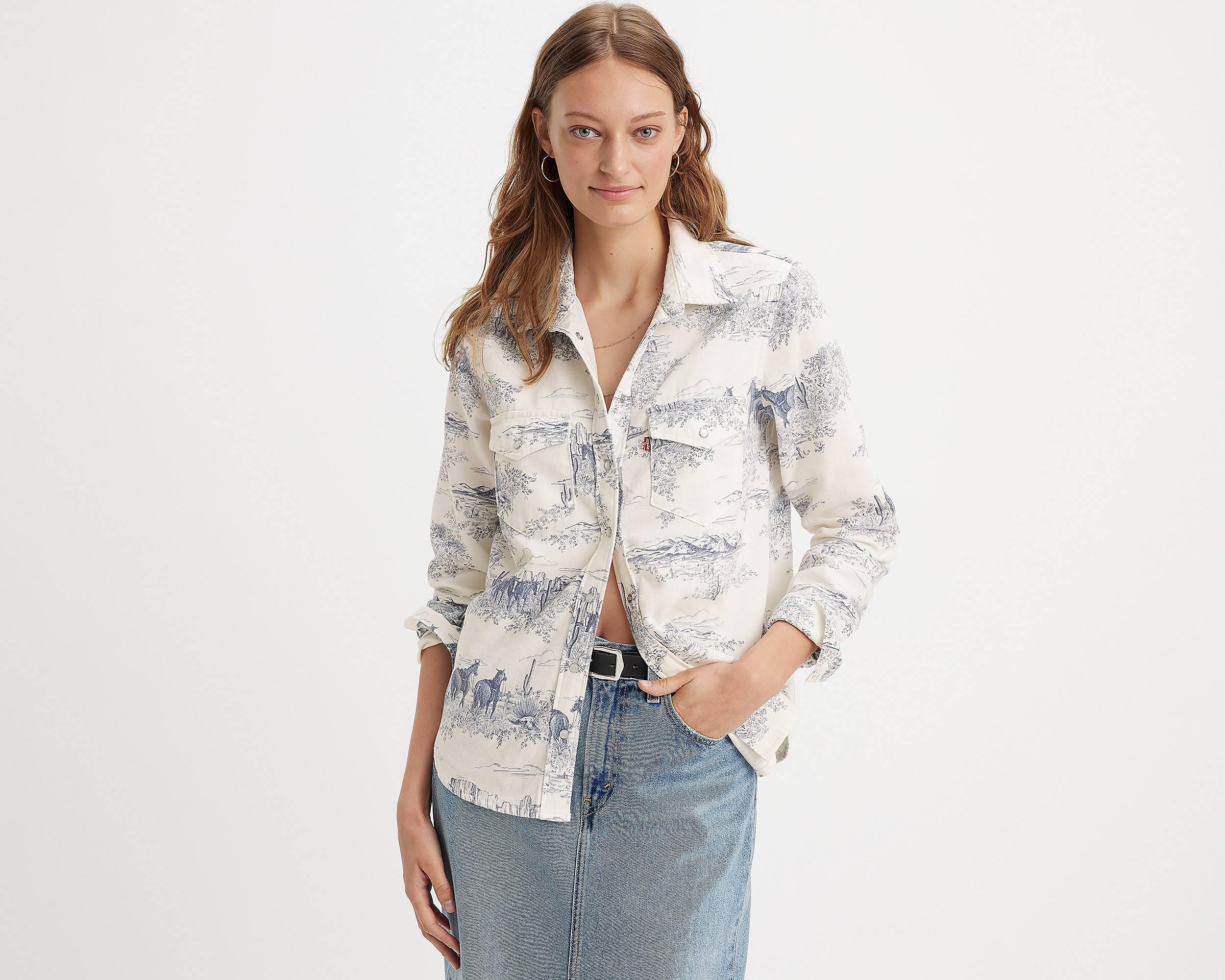 Levis white hot sale western shirt