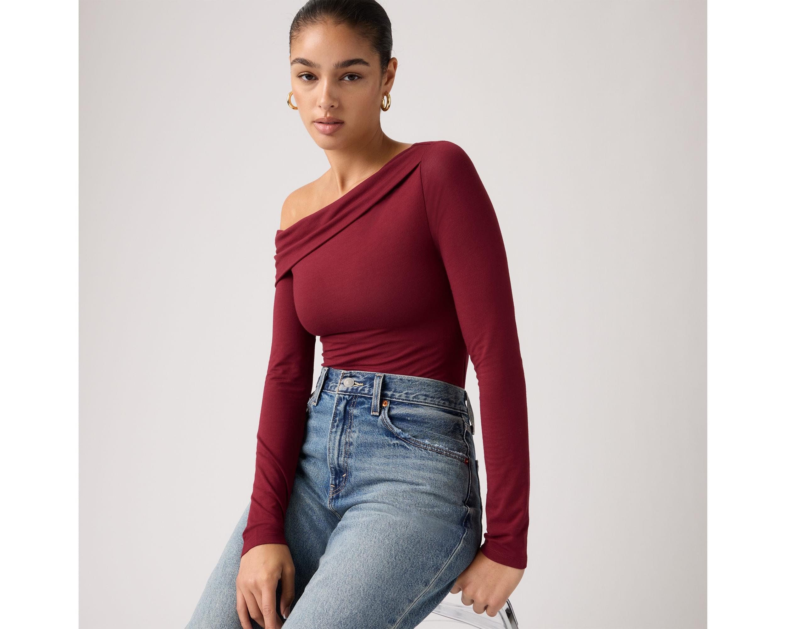 Clara Off Shoulder Long Sleeve Top - Levi's Jeans, Jackets & Clothing